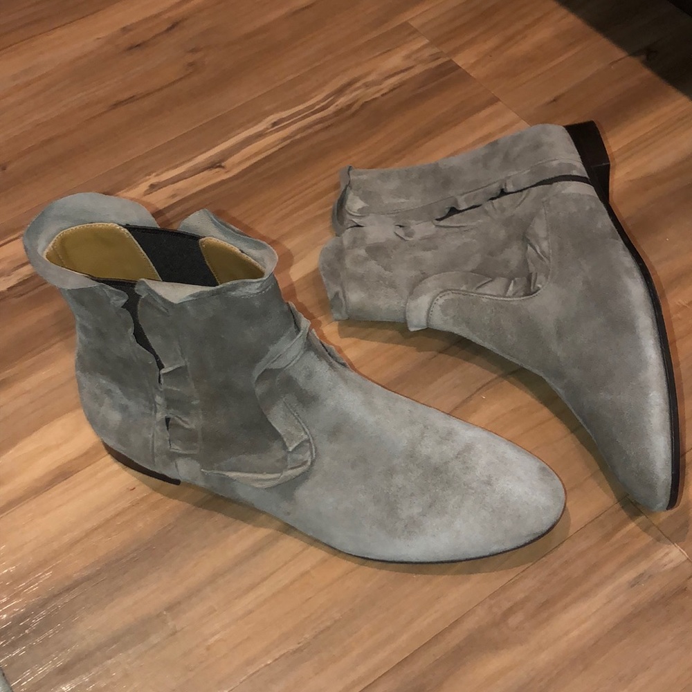 Like New Aquazzura Frou Suede Booties Grey 5.5